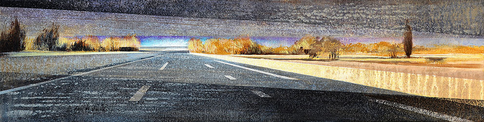 Partir 2, acrylic on canvas, 20×80 cm