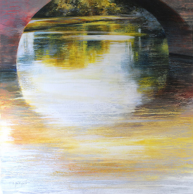 Pont, acrylic on canvas, 100×100 cm