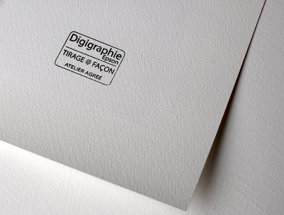 Official Label of Excellence stamp on the back of the print. It identifies the digigrapher.