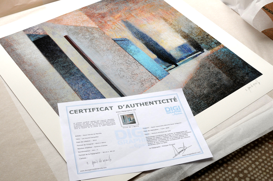 Digital lithograph, 60 × 60 cm, with its certificate of authenticity
