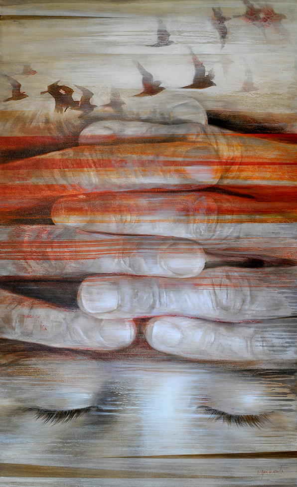 Libération, acrylic on canvas, 146×89 cm