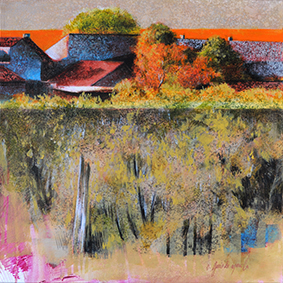 Parfum de vigne, acrylic on canvas, 40×40 cm