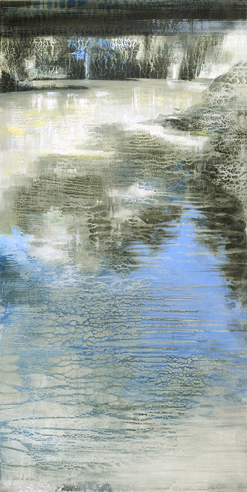 Au fil de l'eau, acrylic on canvas, 100×50 cm