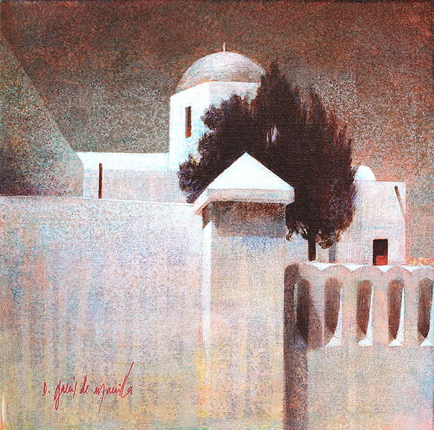 Eclat en refuge, acrylic on canvas, 30×30 cm